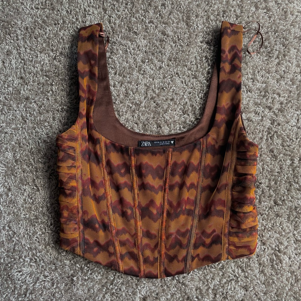 New Zara corset bustier styled crop top